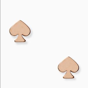 Kate Spade rose gold signature spade mini stud earrings NWT